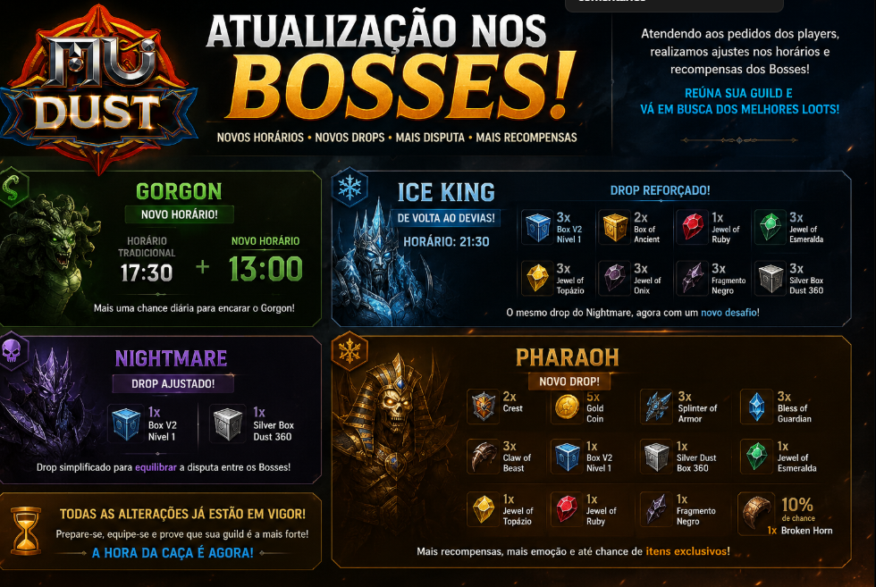 Atualização nos Bosses